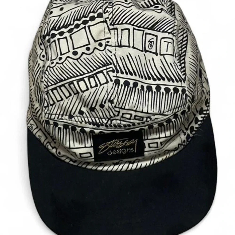 Stussy designs capz vintage black and white snapback hat